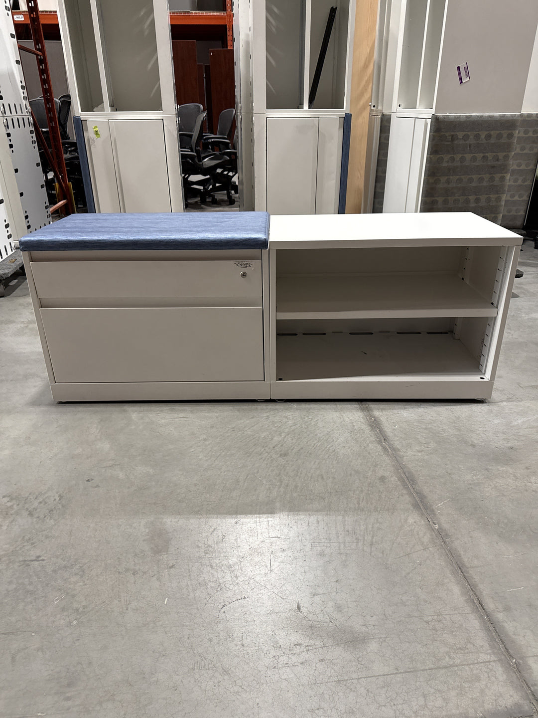 Metal Lower Credenza w/Cushion Top