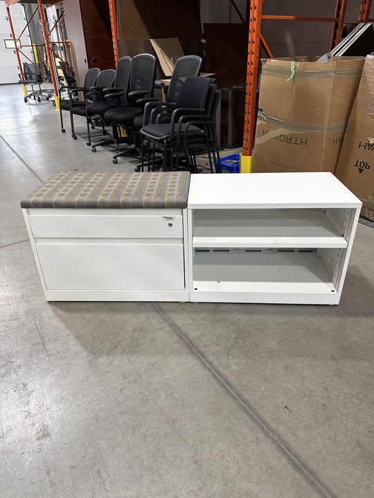Metal Lower Credenza w/Cushion Top