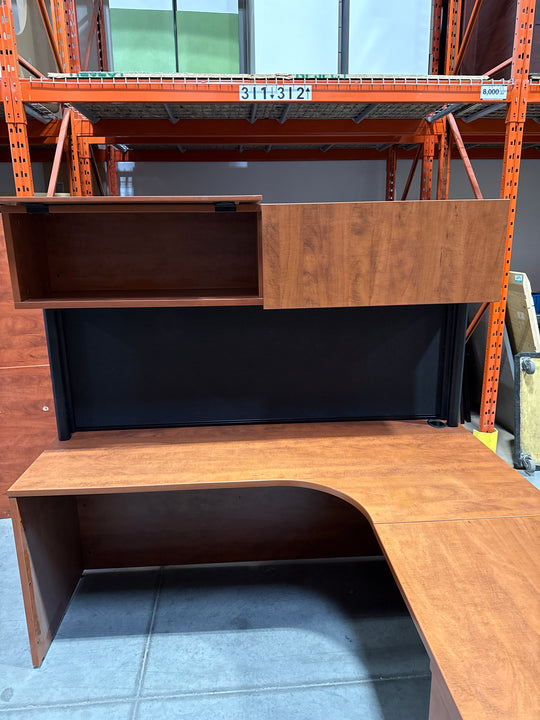 L-Shape Desk w/Hutch, BBF Ped