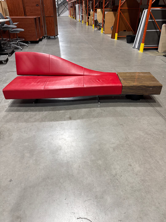 Leather Sofa w/end Table