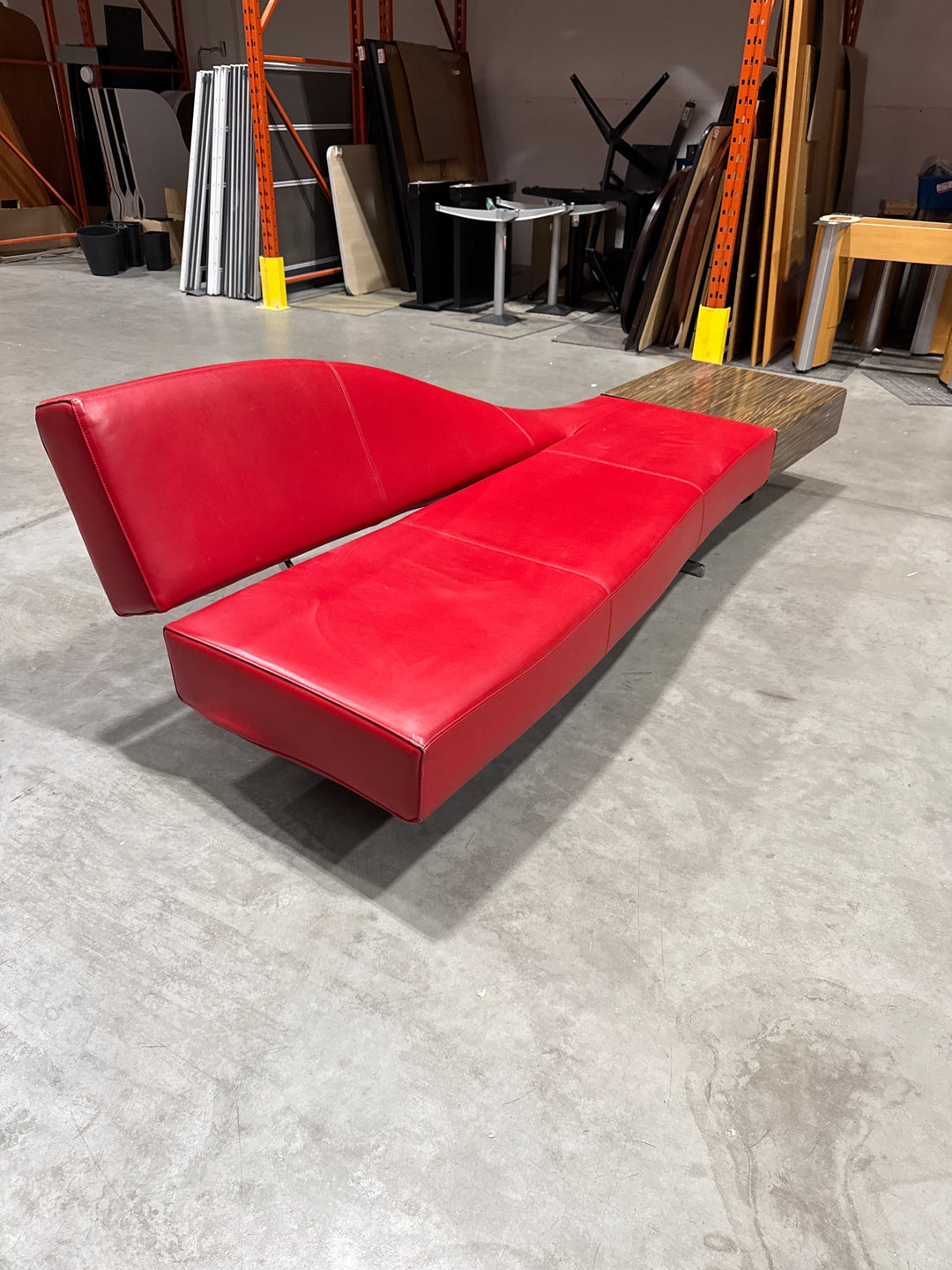 Leather Sofa w/end Table