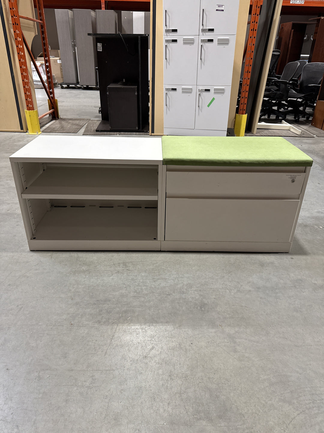 Metal Lower Credenza w/Cushion Top