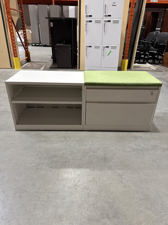 Metal Lower Credenza w/Cushion Top