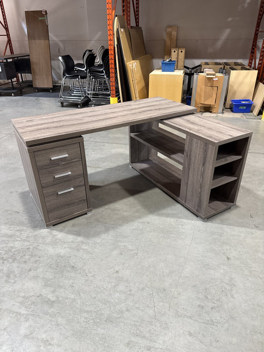 L-Shape Desk w/BBF Ped and Bookcases