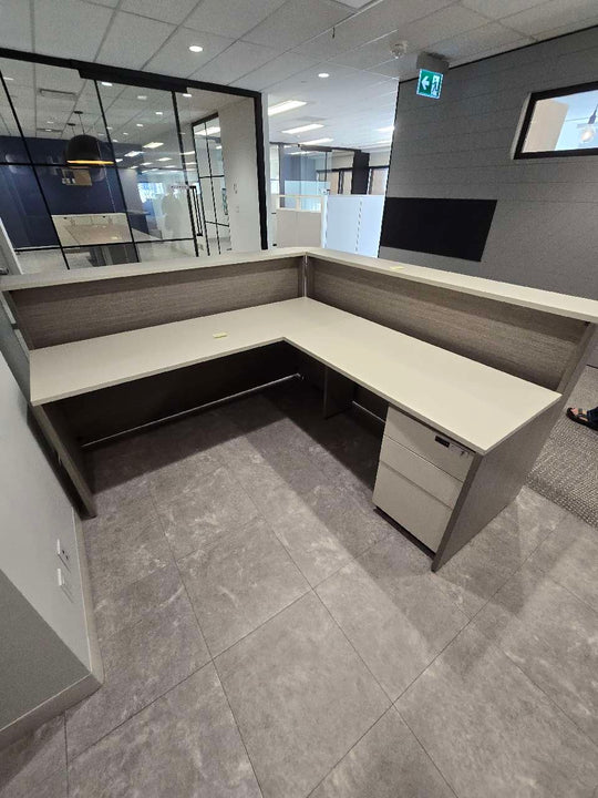 Artopex L-Shape Reception Desk w/BBF Ped