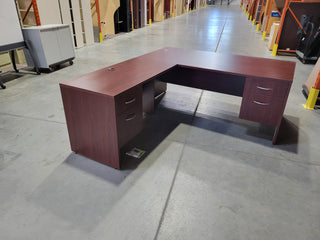 L-Shape Desk w/2 BF Peds