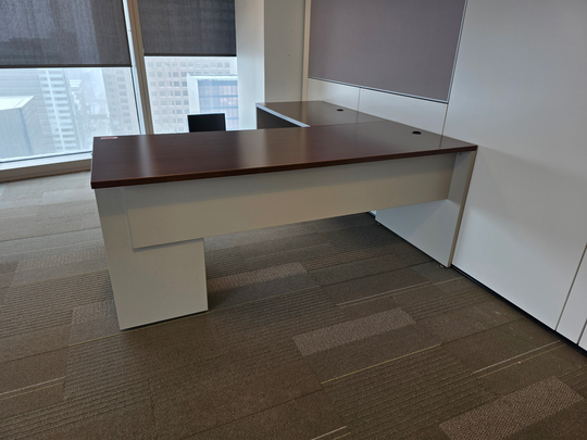 Teknion L-Shape Desk w/BBF Ped