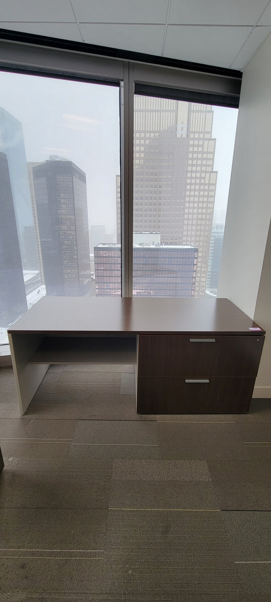 6' Wooden Credenza w/2 High Lateral File Cabinet