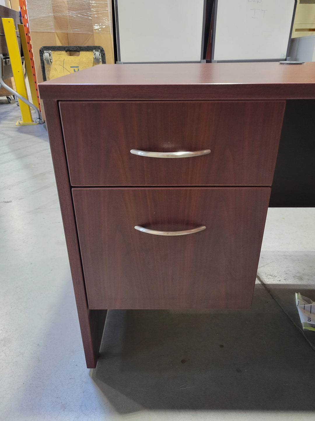 L-Shape Desk w/2 BF Peds