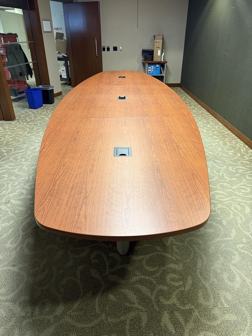 16' Boatshape Boardroom Table w/Electrical
