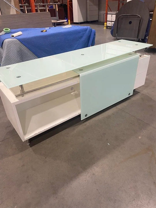 Glass Top Credenza w/Sliding Door
