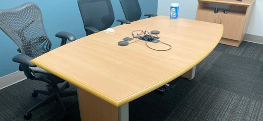 80" Boatshape Meeting Table w/Electrical