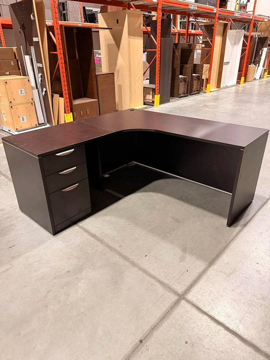 LH L-Shape Desk w/BBF Ped (Holes on Surface)