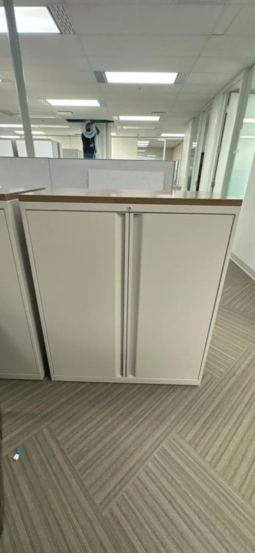 Metal 3-High Closed Storage Cabinet w/Surface Top