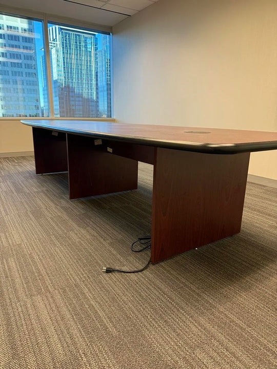 12' Boatshape Boardroom Table w/Electrical
