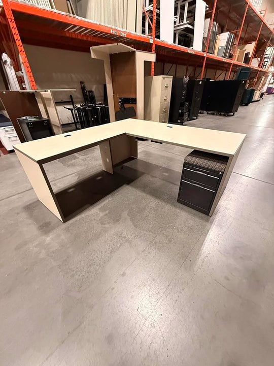 LH L-Shape Desk w/BF Ped