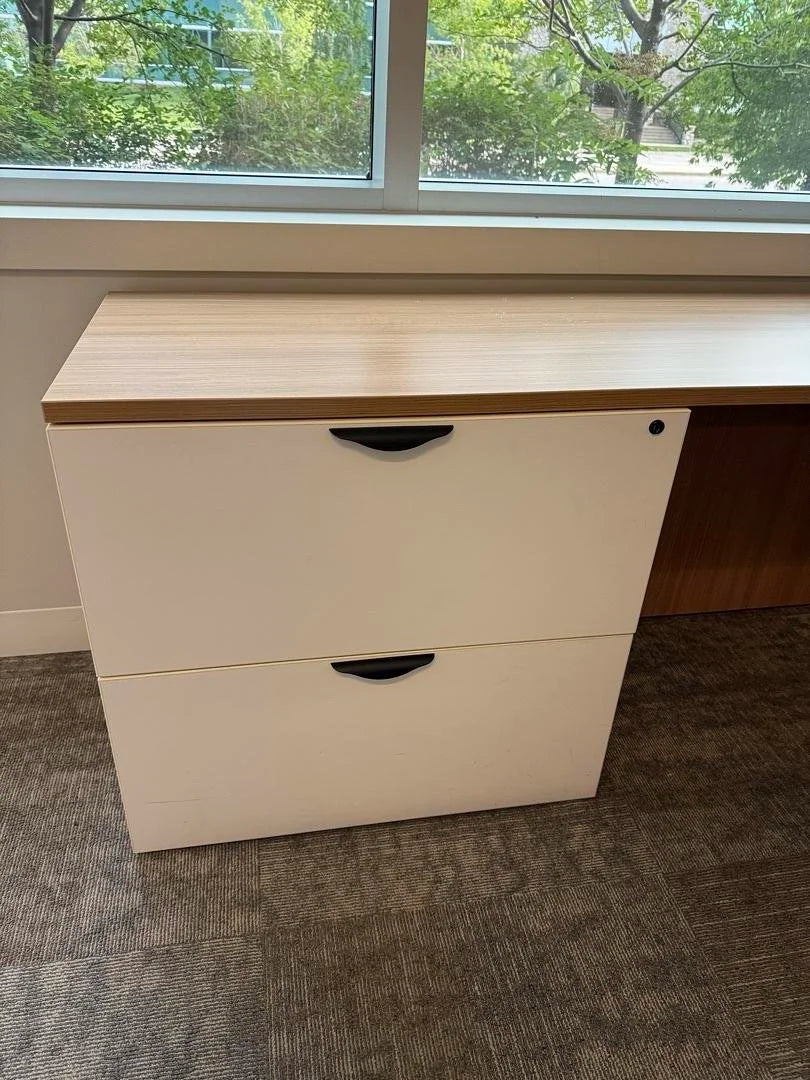 LH Bow Front U-Shape Desk w/BF Ped, 2 High Lateral