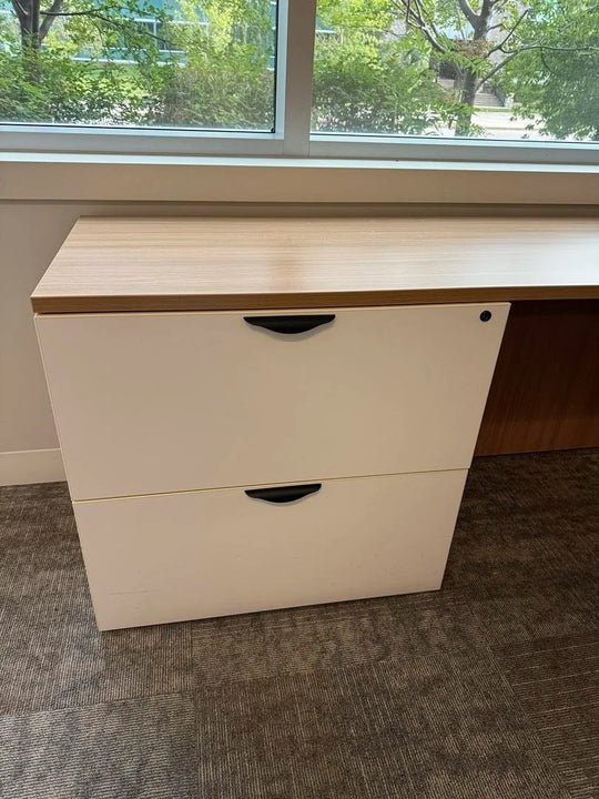 LH Bow Front U-Shape Desk w/BF Ped, 2 High Lateral