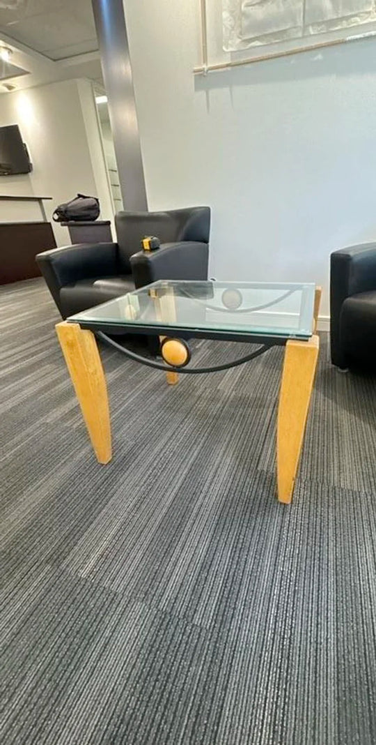 Rectangle Glass Top Side Table