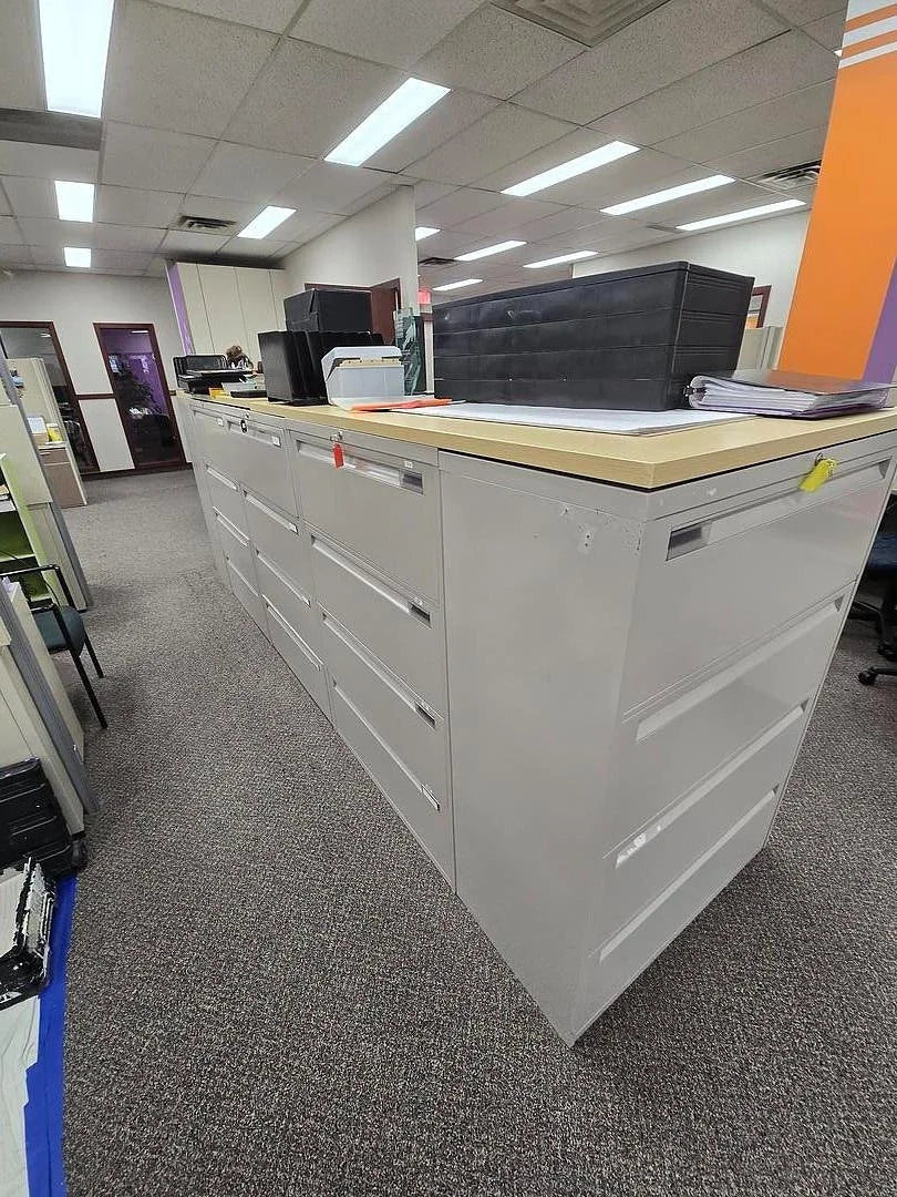 Metal 4-High Lateral File Cabinet (Holes on side )