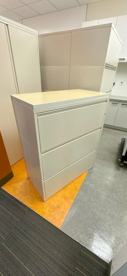 Herman Miller Metal 3-High Lateral File Cabinet w/Top