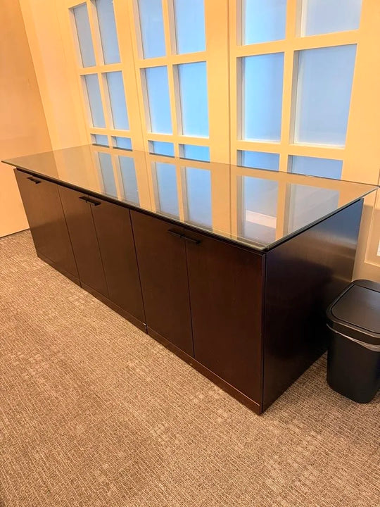 8' Wooden 6-Door Credenza