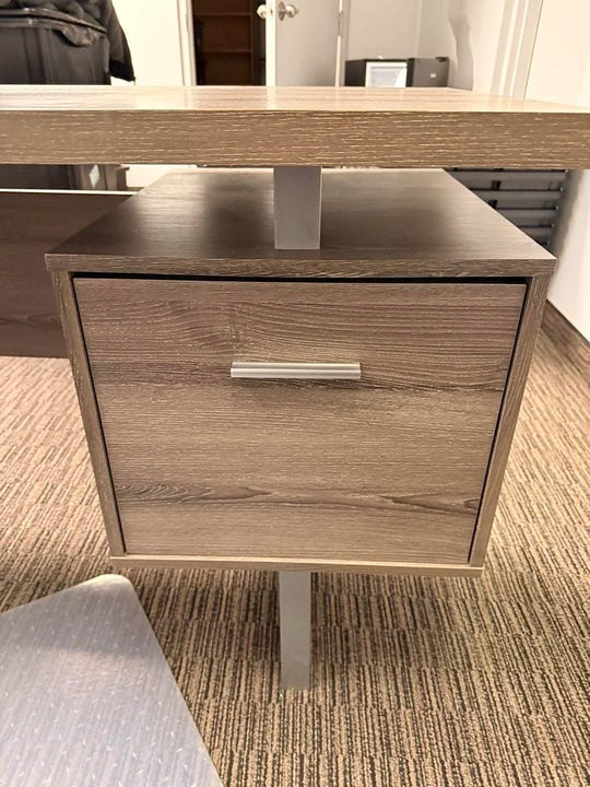 LH L-Shape Desk w/BF and F Peds
