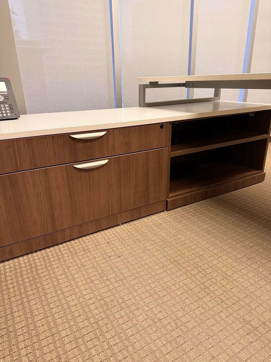 LH L-Shape Desk w/Credenza and Tower