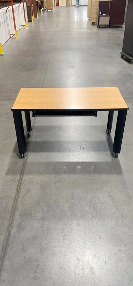 Mobile Height Adjustable Training Table w/Keyboard Tray