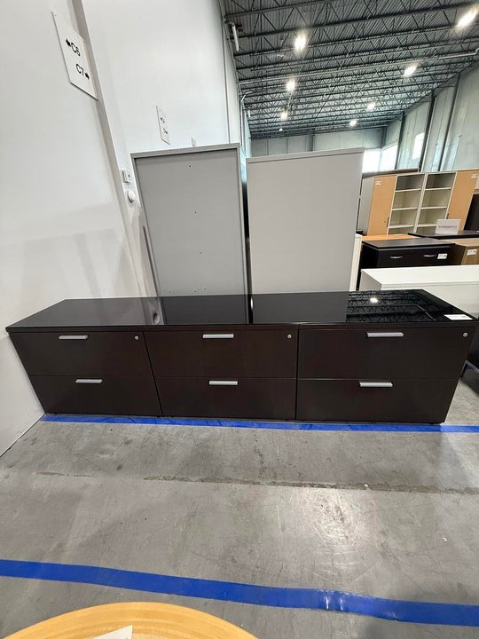 Glass Top 6 Drawer Credenza