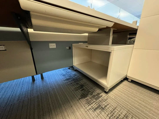 7' x 7' Herman Miller Workstation w/Glass, Stationary Tray & BF Ped