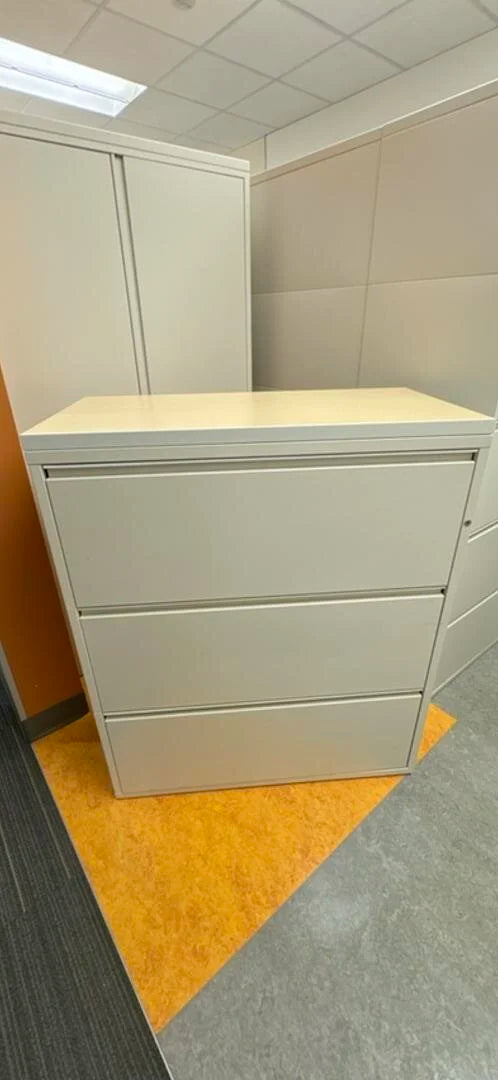 Herman Miller Metal 3-High Lateral File Cabinet w/Top