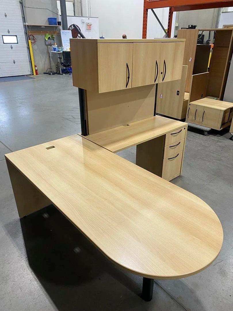 RH Bullet L-Shape Desk w/BBF Ped