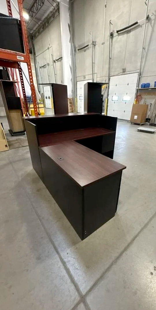 LH L-Shape Reception Desk w/BBF and BF Ped