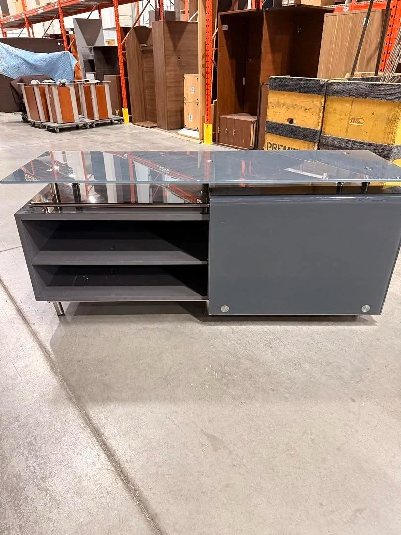 Glass Top Credenza w/Sliding Door