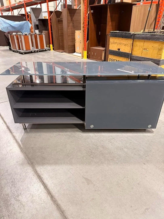 Glass Top Credenza w/Sliding Door
