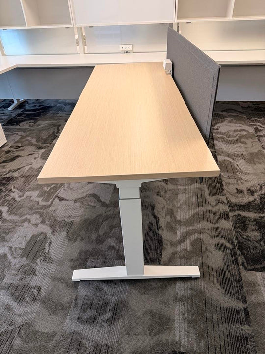 7' Herman Miller Electronic Sit Stand Desk w/Privacy and Power (Loud Legs)