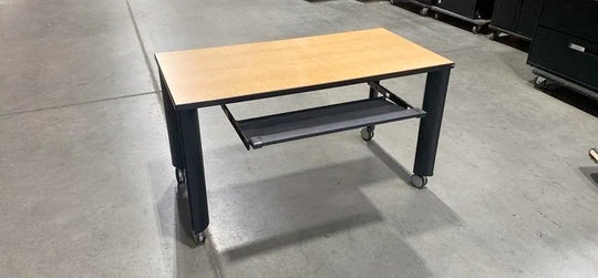 Mobile Height Adjustable Training Table w/Keyboard Tray