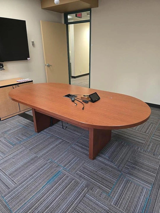 8' Racetrack Boardroom Table w/Electrical