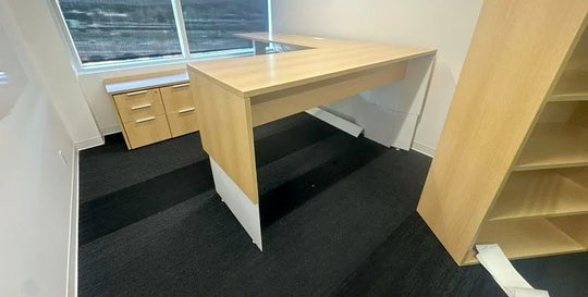 Teknion LH U-Shape Electronic Sit Stand Desk w/FF, BBF Ped