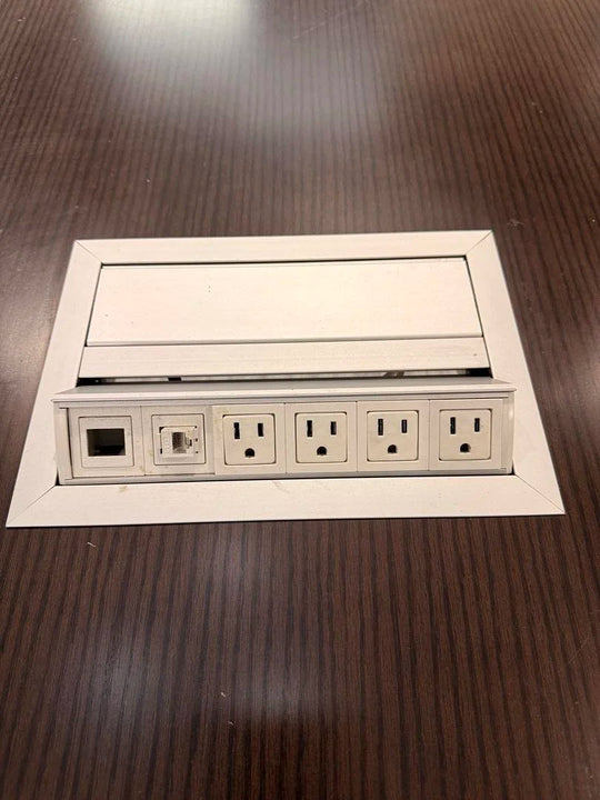 14' Rectangle Boardroom Table w/Electrical (Faded Edges)