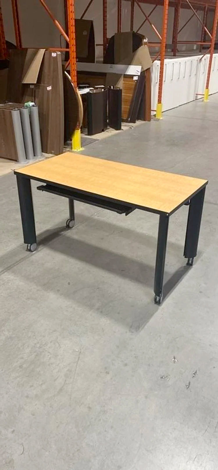 Mobile Height Adjustable Training Table w/Keyboard Tray