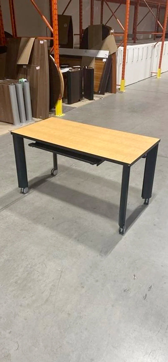 Mobile Height Adjustable Training Table w/Keyboard Tray