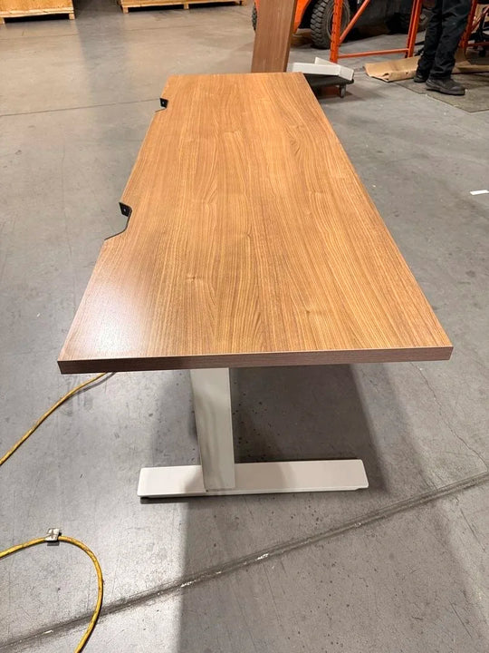 6' Haworth Electronic Sit Stand Desk w/Cut Out