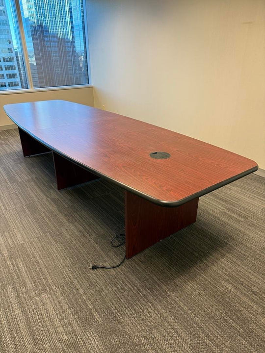 12' Boatshape Boardroom Table w/Electrical