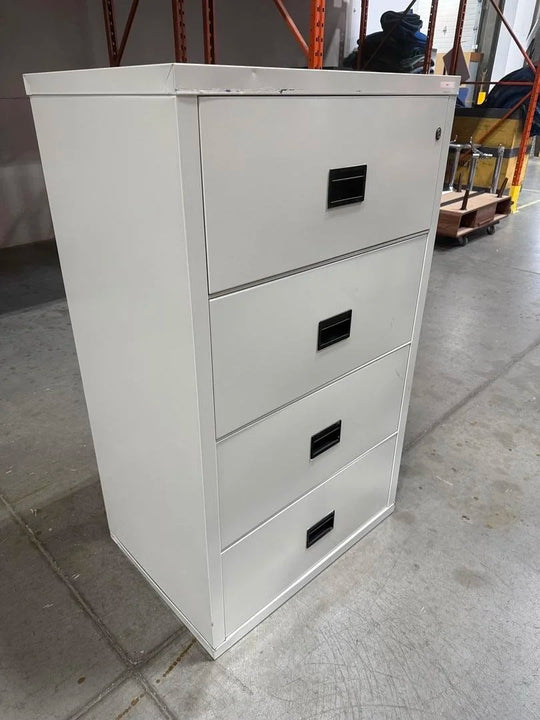 Metal 4 High Lateral Fireproof Cabinet w/Key