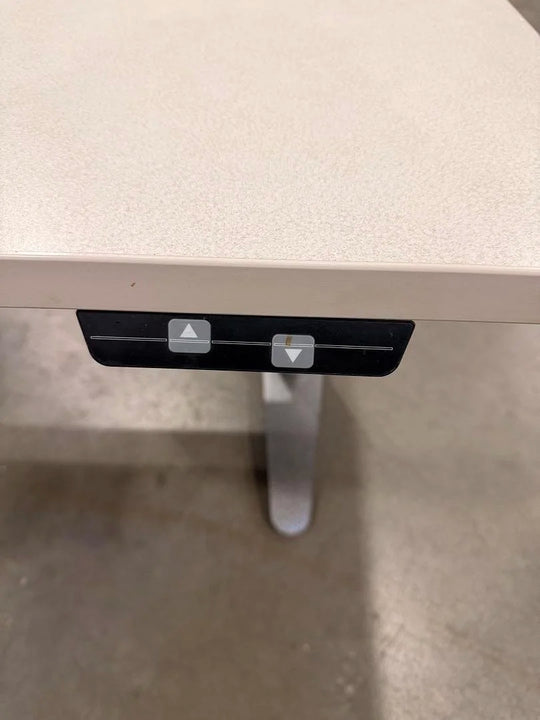 Haworth L-Shape Electronic Sit Stand Desk (Round Legs)