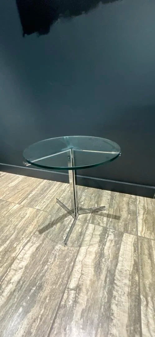 20" Round Glass Top Side Table
