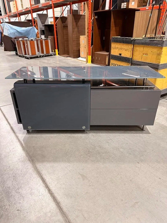 Glass Top Credenza w/Sliding Door