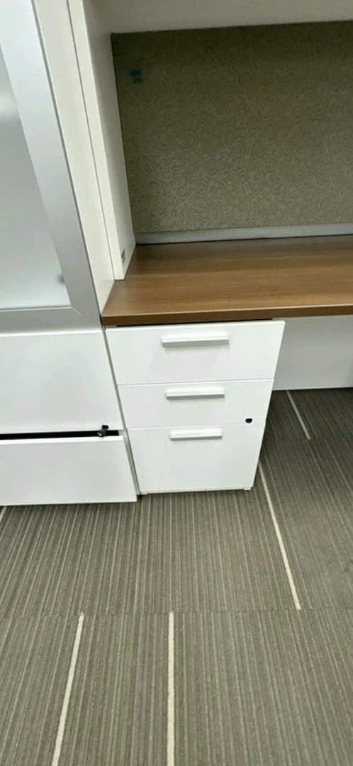 LH U-Shape Desk w/Hutch, BBF Ped, Combo Unit